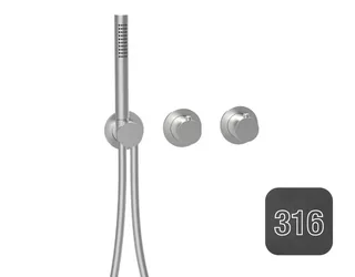 Смеситель для душа, Almar, 316 Stalnless Steel, на 2/3 потребителя, цвет-Absolute Black Brushed PVD (Товар заказной, возврату не подлежит) — иконка