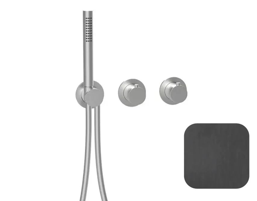 Смеситель для душа, Almar, Water Control Modular, на 2/3 потребителя, цвет-Absolute Black Brushed PVD (Товар заказной, возврату не подлежит)