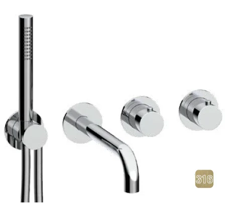 Смеситель для ванны и душа, Almar, 316 Stalnless Steel, цвет-High Brass Brushed PVD (Товар заказной, возврату не подлежит)