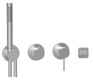 Смеситель для душа, Almar, 316 Stainless Steel, на 2/3 потребителя, цвет-Stainless Steel AISI 316 (Товар заказной, возврату не подлежит)