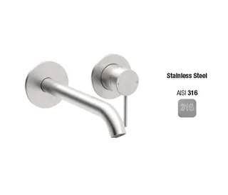 Смеситель для раковины, Almar, настенный встраиваемый, цвет-Stainless Steel AISI 316 (Товар заказной, возврату не подлежит)