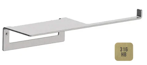 Бумагодержатель, Almar, 316 Stainless Steel, шгв 282*65*70, цвет-High Brass Brushed PVD AISI 316 (Товар заказной, возврату не подлежит)