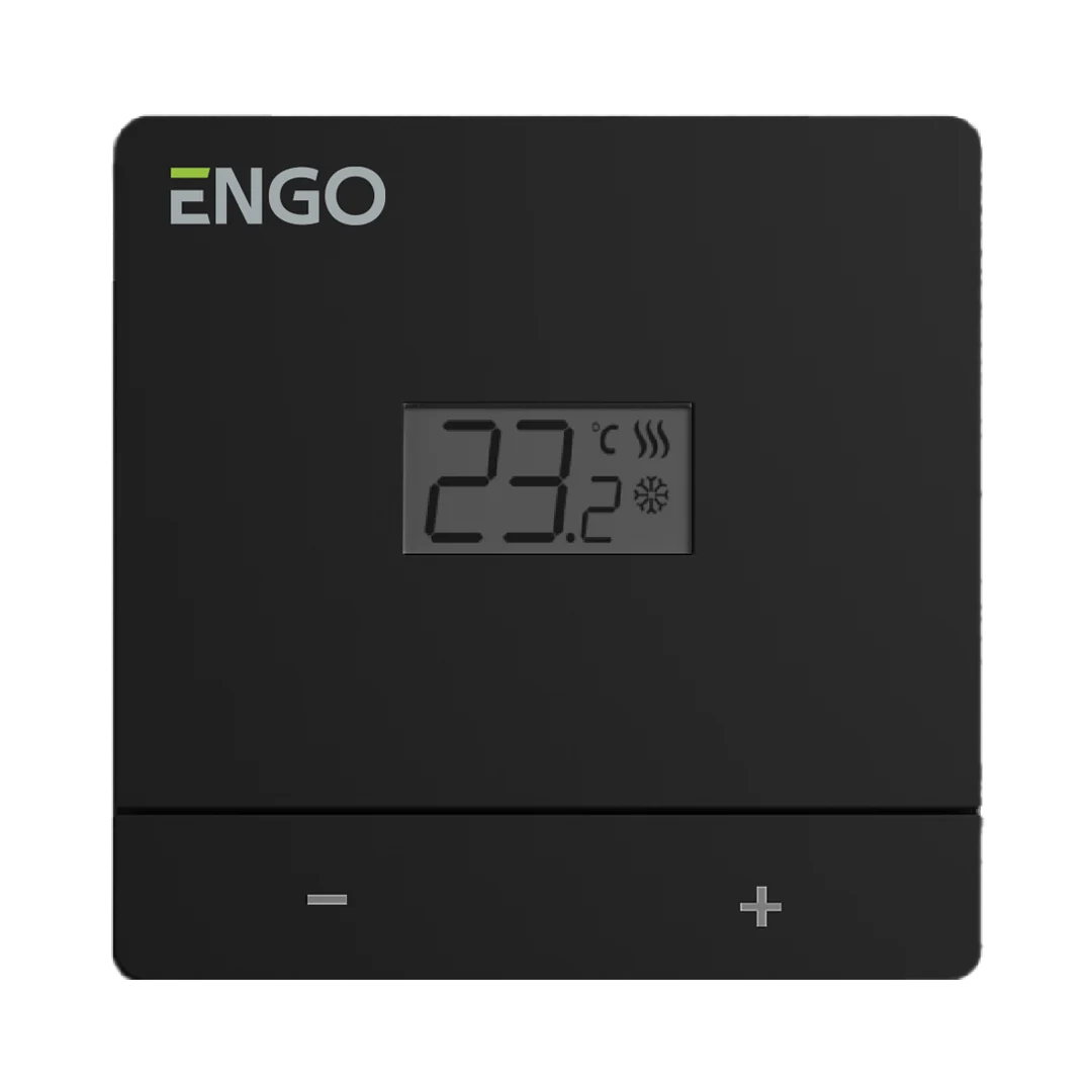 Терморегулятор, Engo Controls, проводной, накладной, 230В, черный
