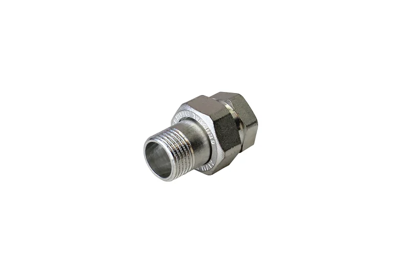 Сгон американка, ELSEN, Tin plated Metalit, прямой, НВ, 1/2", 1/2", латунь с покрытием TIN (олово), с плоским уплотнением