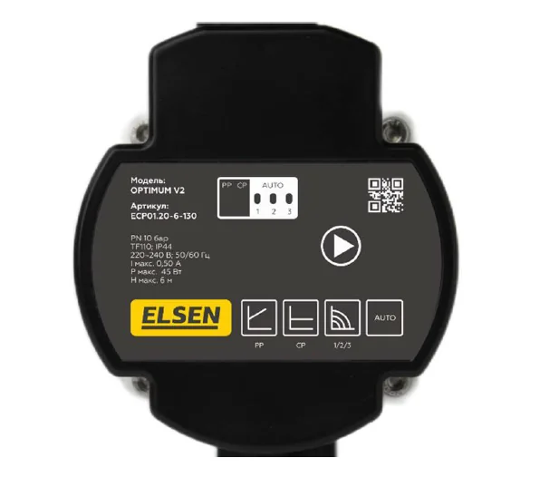 Насос, ELSEN, Optimum V2, циркуляционный с частотным регулированием, DN20, 6 м, 130 мм