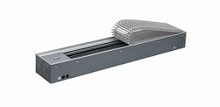 Конвектор, EKQ, 380*110*1750, плавное, роликовая решётка, алюминий, натуральный, рамка-алюминий