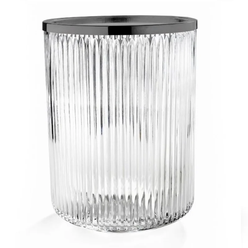 Урна, 3SC, Elegance Crystal, без крышки, шгв 200*200*280, цвет-хрусталь прозрачный/Black Matt Nickel
