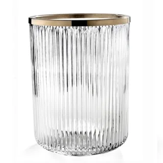 Урна, 3SC, Elegance Crystal, без крышки, шгв 200*200*280, цвет-хрусталь прозрачный/Matt Satin Brass