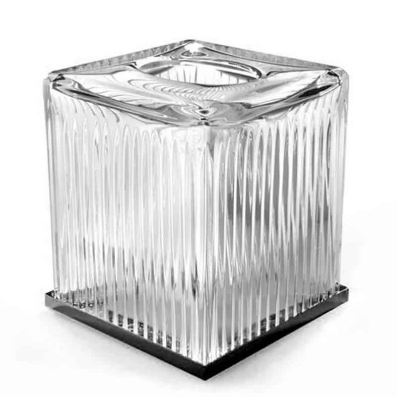 Диспенсер для бумажных салфеток, 3SC, Elegance Crystal, шгв 130*130*150, цвет-хрусталь прозрачный/Black Matt Nickel