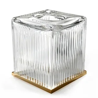 Диспенсер для бумажных салфеток, 3SC, Elegance Crystal, шгв 130*130*150, цвет-хрусталь прозрачный/Matt Satin Brass