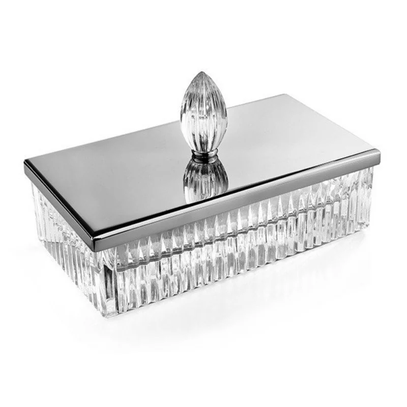 Контейнер универсальный, 3SC, Elegance Crystal, с крышкой, шгв 230*125*70, цвет-прозрачный хрусталь/хром