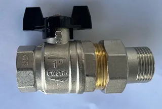 Кран шаровой, Strong T, 1", НВ, ручка-бабочка, с разъемным соединением