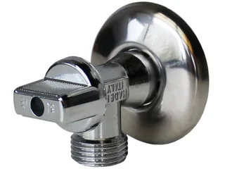 Кран шаровой, угловой, для стиральных машин с розеткой, 1/2", 1/2", НН, ручка-бабочка — иконка