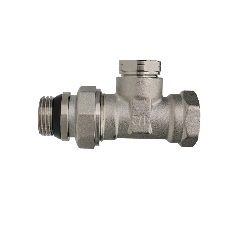 Вентиль, ELSEN, прямой отсекающий, 1/2" В - 1/2" Н, с уплотнением, латунь никелированная