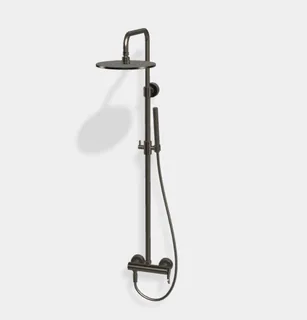Душевая стойка, Fima Carlo Frattini, Shower column, цвет-хром черный брашированный