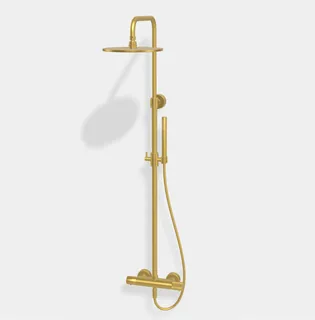 Душевая стойка, Fima Carlo Frattini, Shower column, X COLLECTION, цвет-брашированное золото