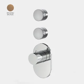Смеситель для душа, Fima Carlo Frattini, Fimatherm, H Collection, на 2 потребителя, настенный встраиваемый, цвет-бронза брашированная янтарная — иконка