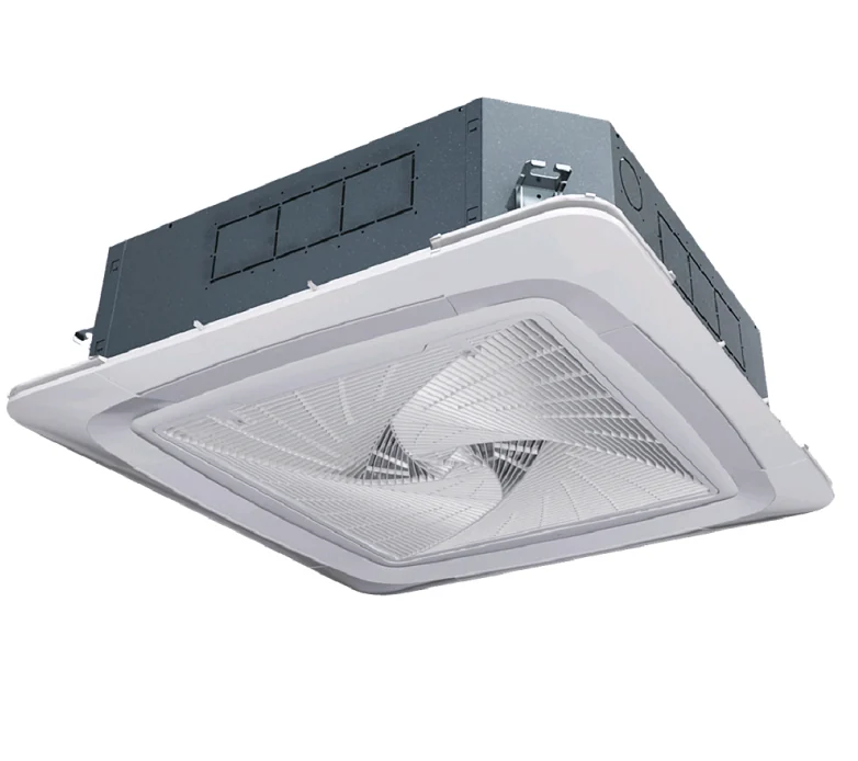 FCB-058B CN2B, Фанкойл, Haier, кассетный, 2-х трубный, с круговым потоком, с ИК пультом, без панели, тип дефекта - выставочный образец (возврат с выставки), дефект заводской упаковки (вскрыта коробка)