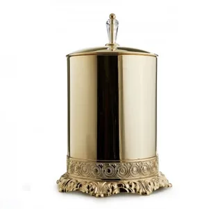 Ведро мусорное, 3SC, Bally Super, шгв 220*220*290, цвет-Polished Gold 24Kt, ручка-BohemeSwarovski