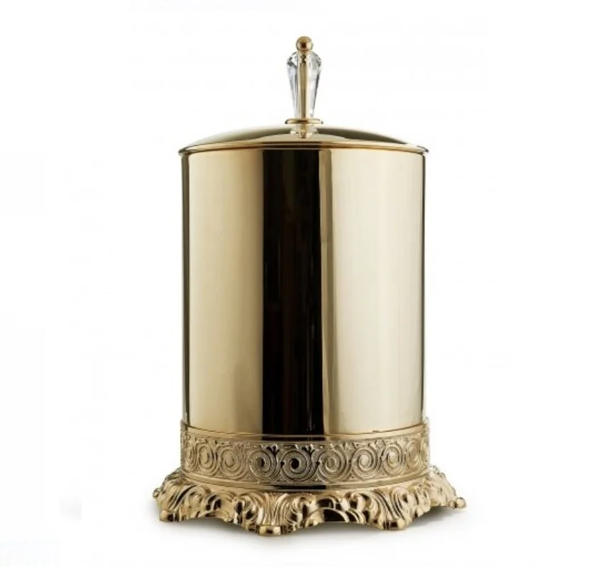 Ведро мусорное, 3SC, Bally Super, шгв 220*220*290, цвет-Polished Gold 24Kt, ручка-BohemeSwarovski