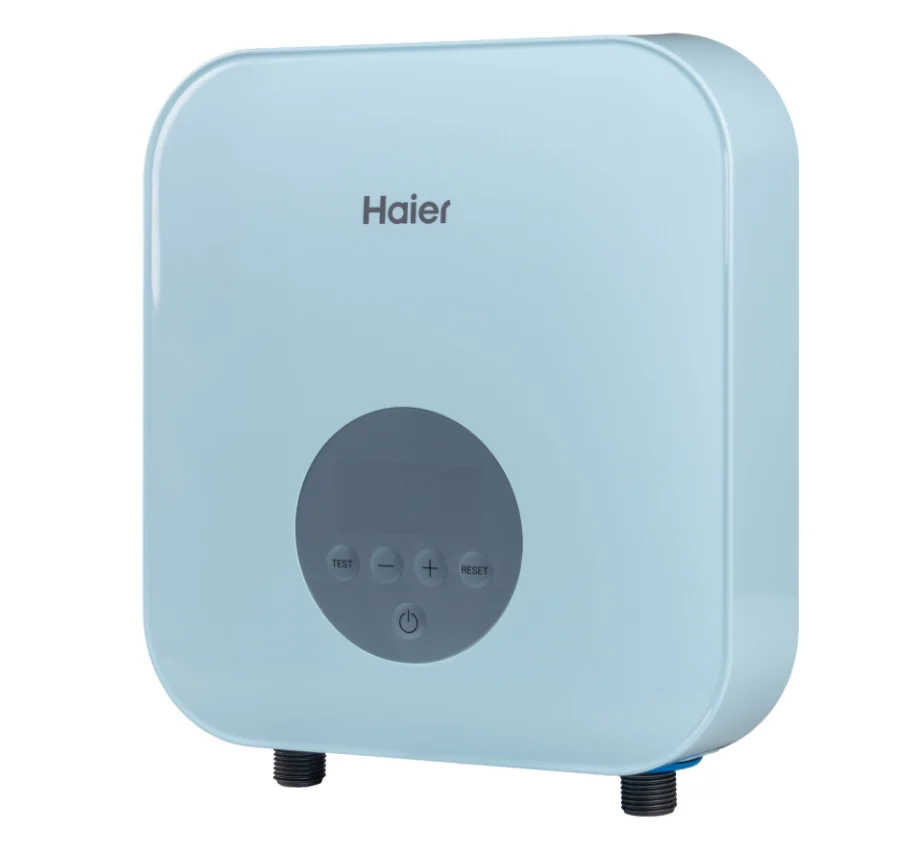 Водонагреватель электрический, Haier, проточный, FLEXI-EI6, с электронным управлением и сухим ТЭНом, цвет-голубой