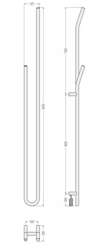 Полотенцесушитель, Сунержа, Локон, левый, шгв 125*128*1600, кабель с вилкой, цвет-сталь — изображение 1