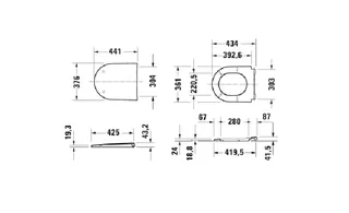 Сиденье для унитаза, Duravit, D-Neo, шг 376*441, цвет-белый (ПРОДАЕТСЯ ТОЛЬКО В КОМПЛЕКТЕ С ОСНОВНЫМ ИЗДЕЛИЕМ) — изображение 1