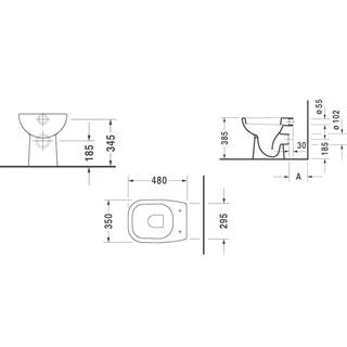 Сиденье для унитаза, Duravit, D-Code, шгв 355*425*30, цвет-белый (ПРОДАЕТСЯ ТОЛЬКО В КОМПЛЕКТЕ С ОСНОВНЫМ ИЗДЕЛИЕМ) — изображение 1