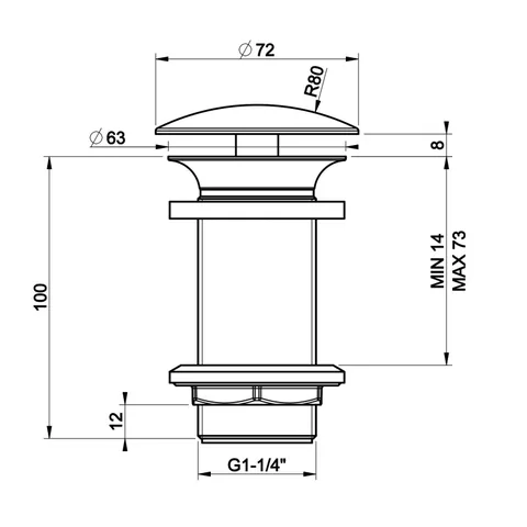 Донный клапан, Gessi, Technical Accessories, для раковин, 1 1/4", цвет-Antique Brass — изображение 1