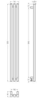 Полотенцесушитель, Сунержа, Вердикт 4.0, шгв 130*84*1208, нижнее справа, цвет-шампань — изображение 1