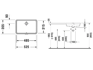 Раковина, Duravit, Vero, шгв 485*315*160, цвет-белый — изображение 1