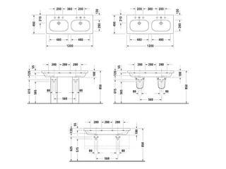Раковина, Duravit, D-Code, шгв 1200*490*180, отверстия для смесителя-1, цвет-белый — изображение 1