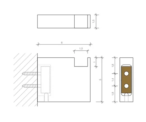 Крючок, Decor Walther, BRICK, BK HAK1, шгв 15*60*50, цвет-хром — изображение 1