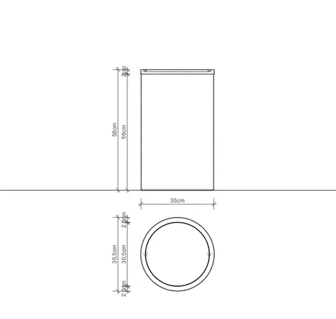 Корзина для белья, Decor Walther, DW, шгв 350*350*580, цвет-белый матовый — изображение 1