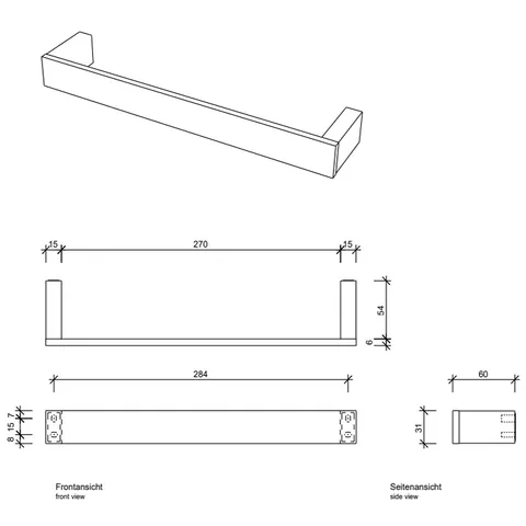 Полотенцедержатель, Decor Walther, Contract, шгв 300*60*30, цвет-хром — изображение 1