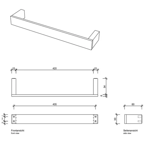 Полотенцедержатель, Decor Walther, Contract, шгв 450*60*30, цвет-хром — изображение 1