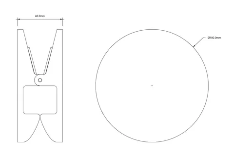 Крючок, Decor Walther, PINCH R/L, шгв 100*40*100, цвет-черный матовый — изображение 1