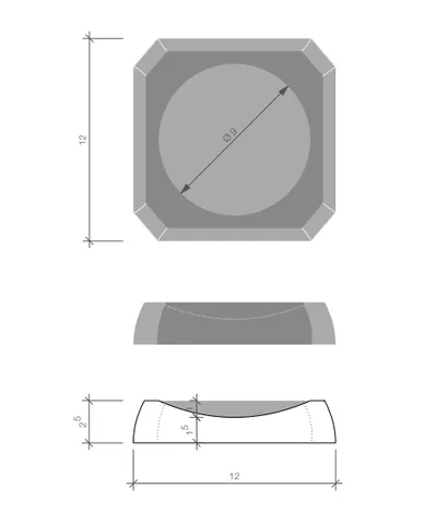 Мыльница, Decor Walther, Kristall, шгв 120*120*25, цвет-капри синий — изображение 1