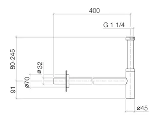 Сифон, Dornbracht, Series specific, бутылочный, 1 1/4", цвет-черный матовый — изображение 1