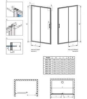 Дверь, Radaway, Premium Pro DWJ, шв 1600*2000, петли-справа, хром, цвет стекла-прозрачный, Easy Clean — изображение 1