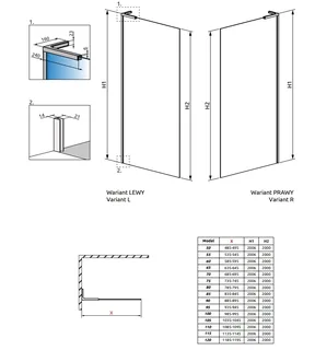 Душевая перегородка, Radaway, Modo SL II, левосторонняя, шв 800*2000, черный, цвет стекла-прозрачный, Easy Clean — изображение 1