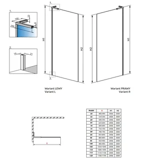 Душевая перегородка, Radaway, Modo SL II, левосторонняя, шв 900*2000, хром, цвет стекла-прозрачный, Easy Clean — изображение 1
