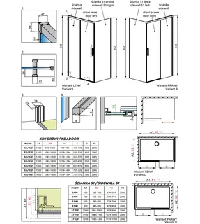 Боковая стенка, Radaway, Idea 8, шв 1000*2005, цвет стекла-прозрачный, Easy Clean — изображение 1