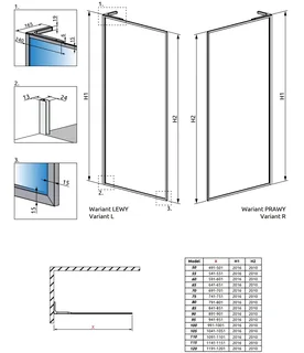 Душевая перегородка, Radaway, Modo F SL II, левосторонняя, шв 800*2000, GunMetal Brushed, цвет стекла-прозрачный, Easy Clean — изображение 1