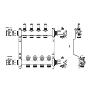 Коллектор, 1", HKV-D 3, выход-3/4" ЕК, нержавеющая сталь — изображение 1