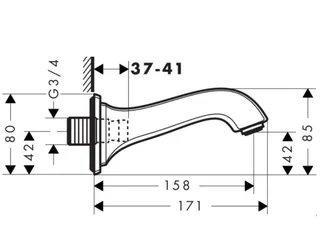 Излив, Hansgrohe, Metropol Classic, цвет-хром — изображение 1