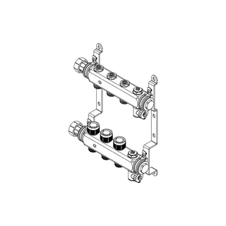 Гребенка, Multidis SHR, 3 выхода, 1"x 3/4" ЕК, PN 10, нержавеющая сталь, с регулирующими вентильными вставками — изображение 1