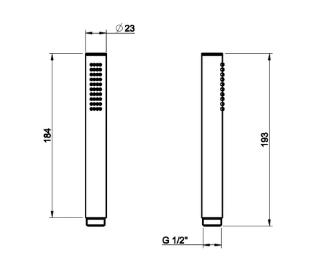Ручной душ, Gessi, 23*184, цвет-Finox Brushed Nickel — изображение 1