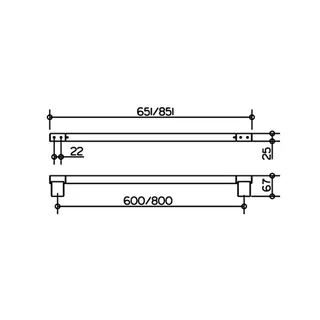 Полотенцедержатель, Keuco, Plan, шгв 651*67*25, цвет-хром — изображение 1