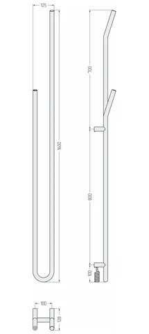 Полотенцесушитель, Сунержа, Локон, шгв 125*128*1600, нижнее слева, цвет-тёмный титан муар — изображение 1